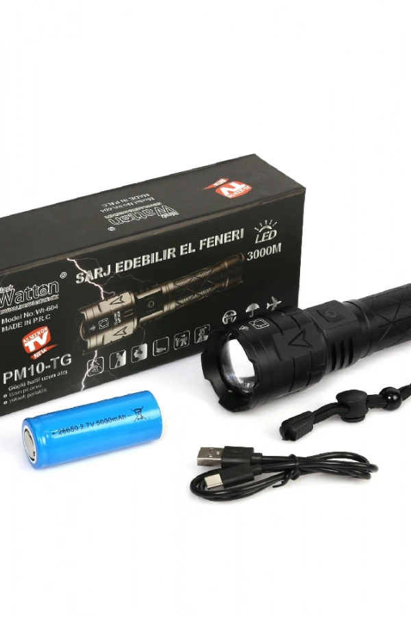 3000 Lümen Güçlü El Feneri Wt-604