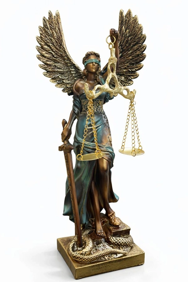 30x9 cm Polyester Kanatlı Adalet Biblosu