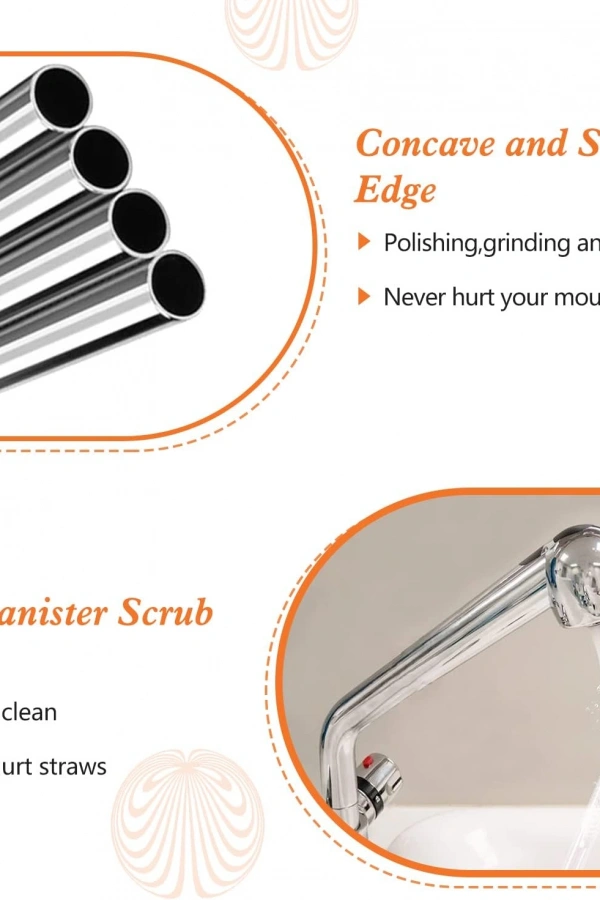 31 cm Ekstra Uzun Paslanmaz Çelik Pipet Seti – 3 Parça (Eğri + Düz + Fırça)