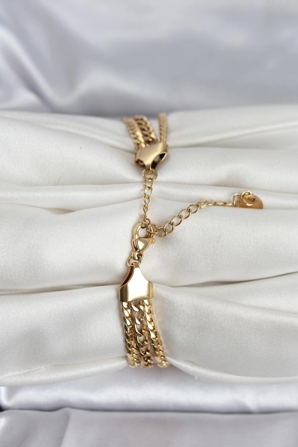 316L Çelik Gold Renk 3lü Kadın Bileklik