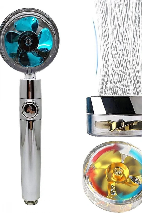 360 Derece Dönebilen Pervaneli Turbo  Duş Başlığı