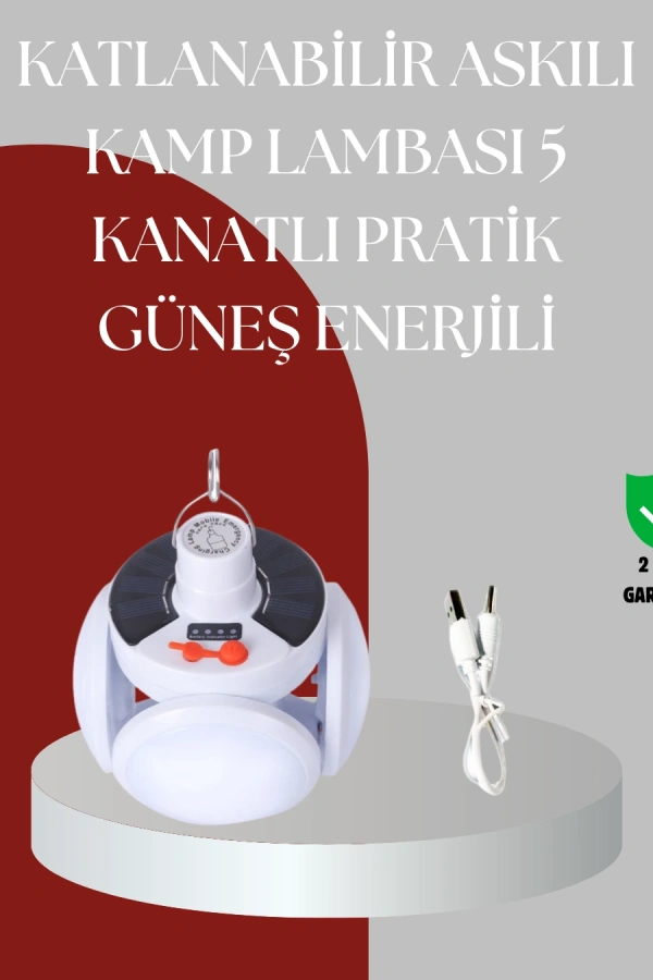 360 Derece Katlanabilir Solar LED Aydınlatma Çadır Lambası