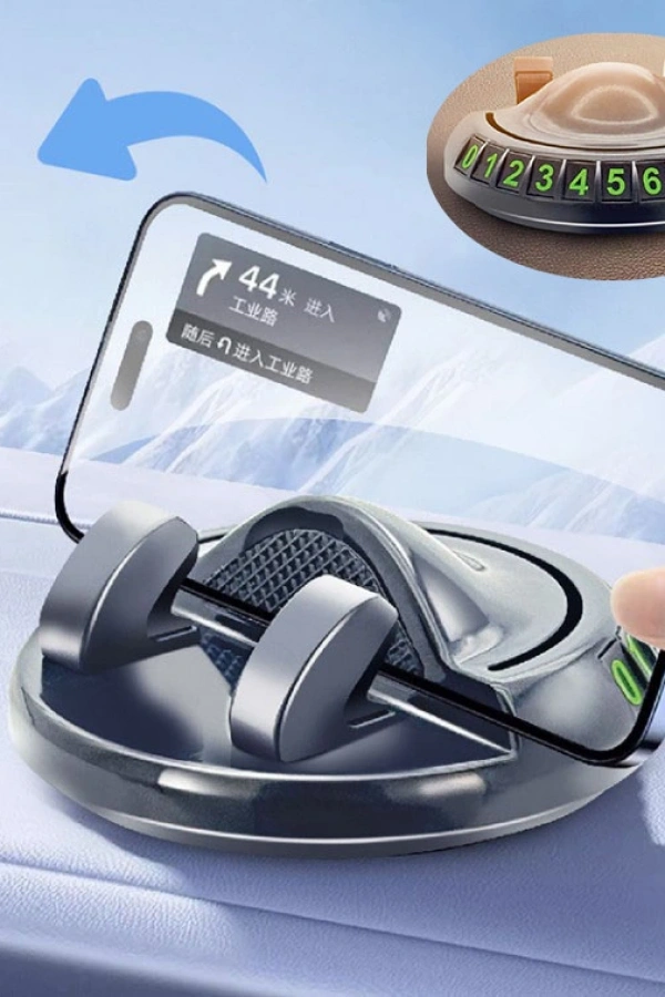 360° Dönebilen Yapışkanlı Numaratörlü Araç Telefon Tutucu