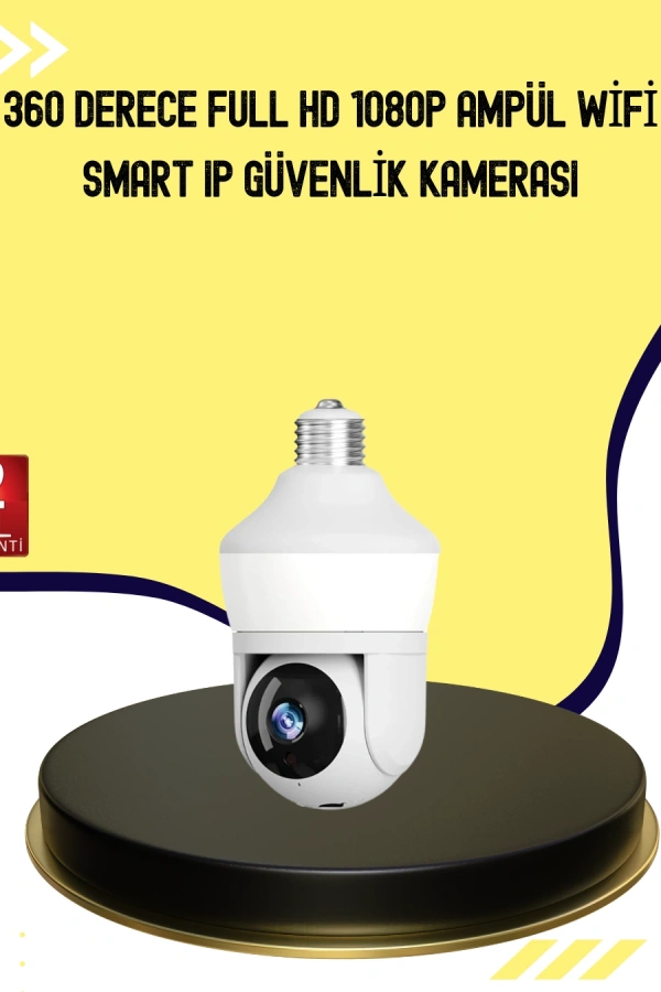 360° Full HD Wi-Fi Akıllı Ampül Kamera Gece Görüşlü