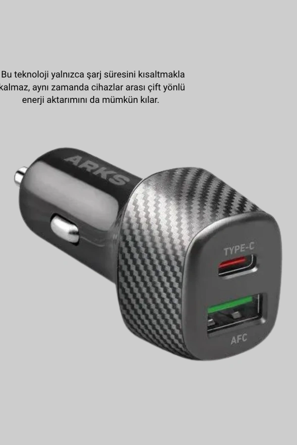 38W Araç Şarj Cihazı Type-C PD USB Hızlı Şarj Çift Port