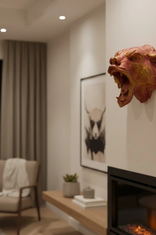 3D Jaguar Figürü Duvar Süsü