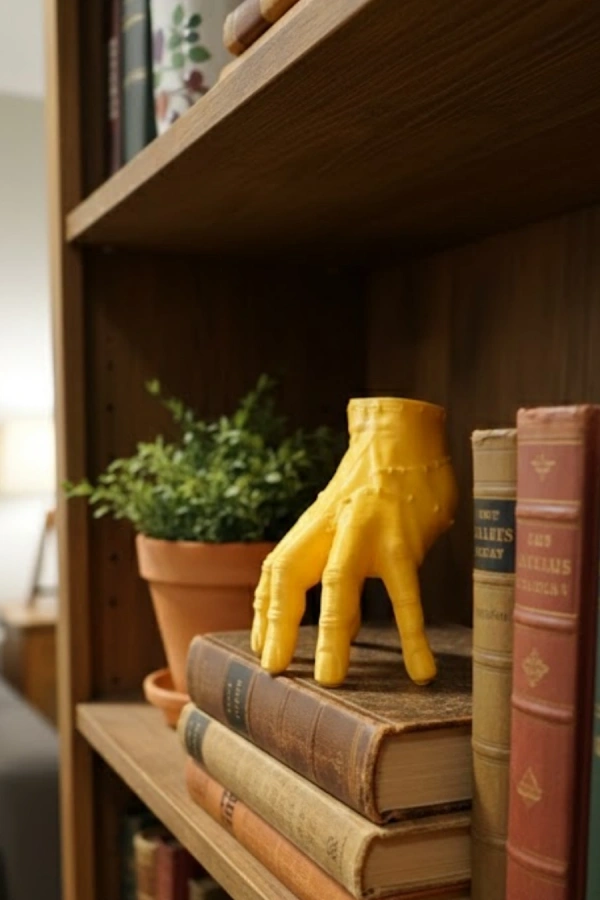 3D Sarı El Heykeli 17x16 cm Raf ve Masa Üstü Dekor