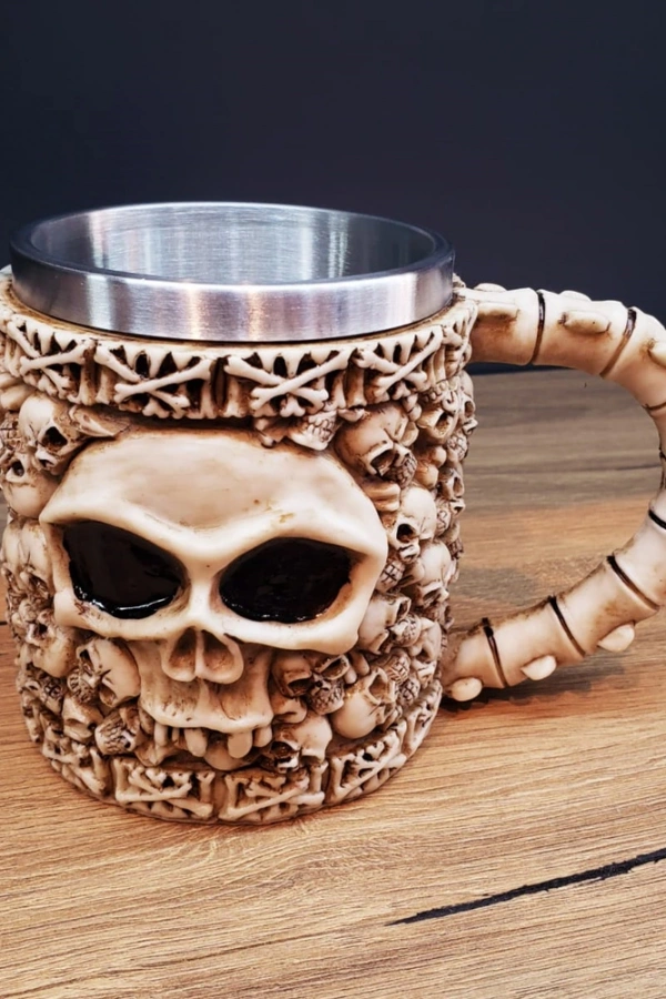 3D Tasarımlı İskelet Kupa Bardak