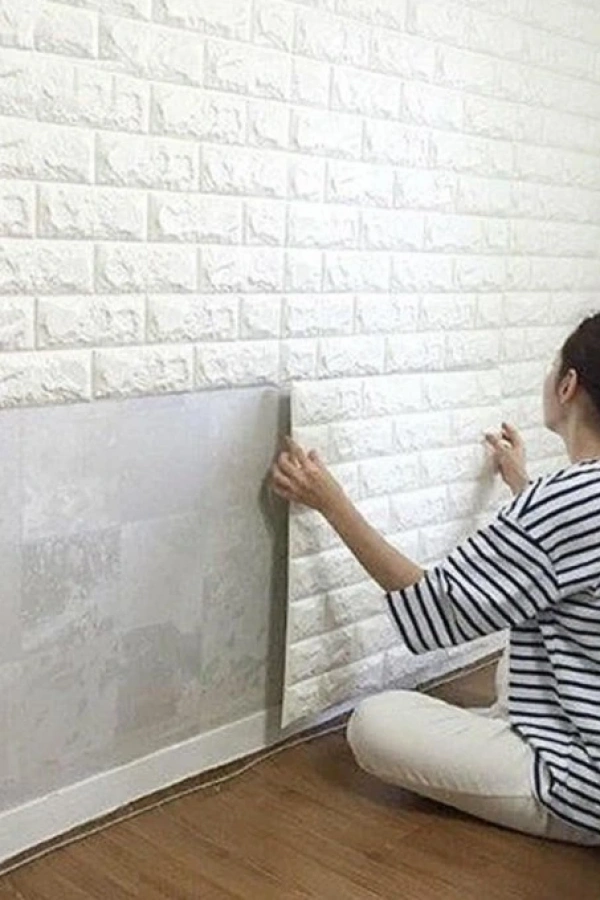 3D Tuğla Desenli Kendinden Yapışkanlı Duvar Paneli 58x38 cm
