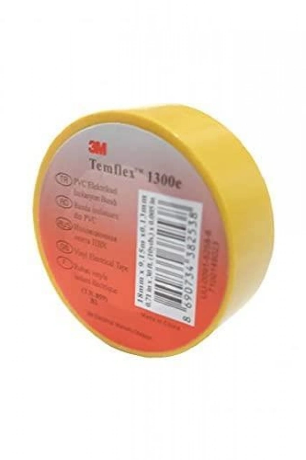 3m Temflex Sarı İzole Elektrik Bant 18 mm