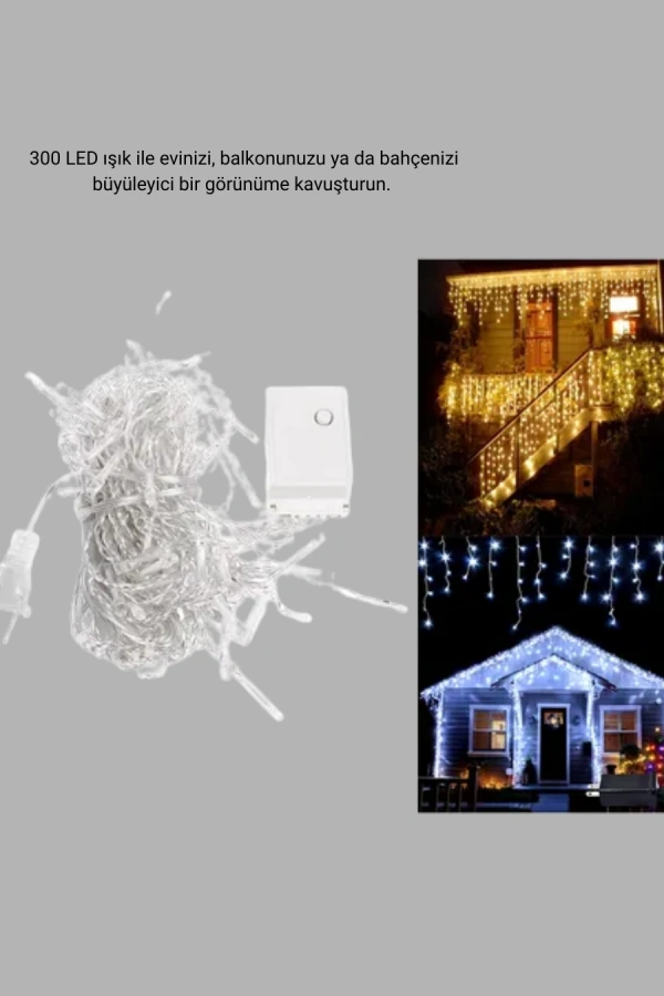 3x3 LED Işık Perdesi Şelale Model İç Dış Mekân Dekorasyonu