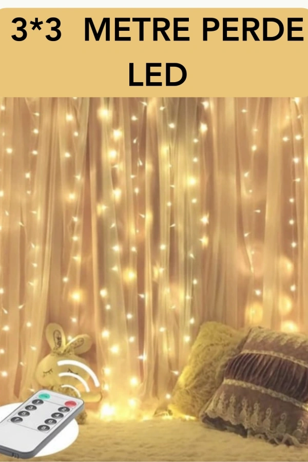 3x3 Metre Perde LED Işık – Parti ve Bahçe Dekorasyonu
