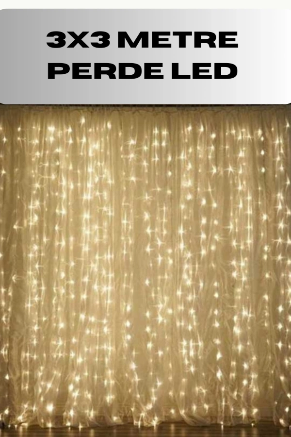 3x3 Perde LED Işık Şelale Model Özel Gün Dekoratif Aydınlatma