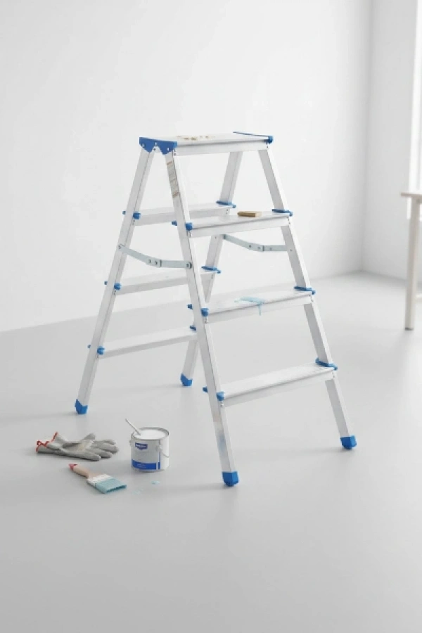 4+4 Çift Basamaklı Alüminyum Metal Merdiven