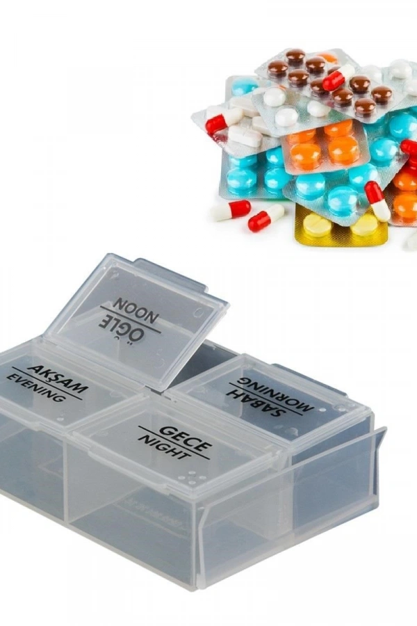 4 Bölmeli Günlük İlaç Saklama Kutusu