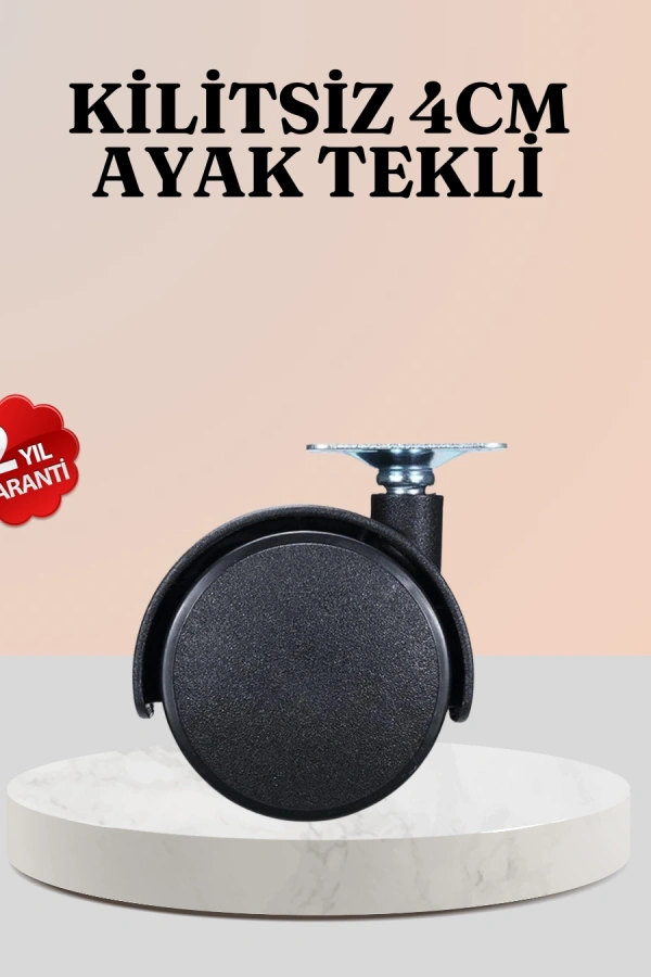 4 cm Çap Kilitsiz Tekerlek Ayağı Tekli Hafif Mobilyalar İçin