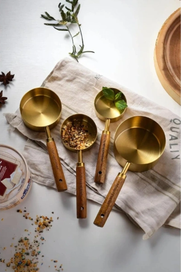 4lü Ahşap Saplı Ölçü Kaşığı