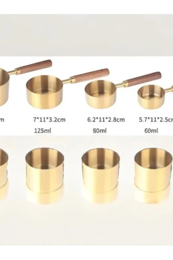 4lü Ahşap Saplı Ölçü Kaşığı