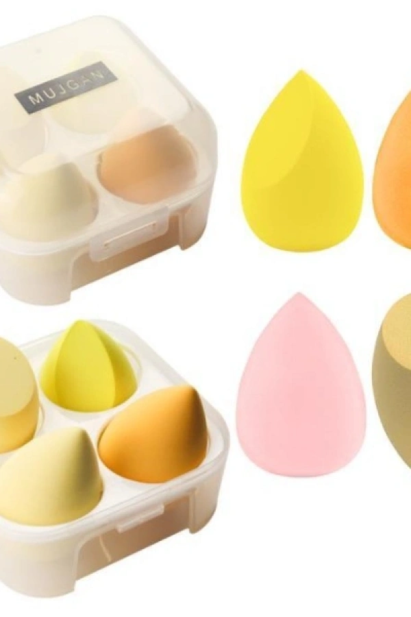 4lü Kapaklı Armut Makyaj Süngeri Seti