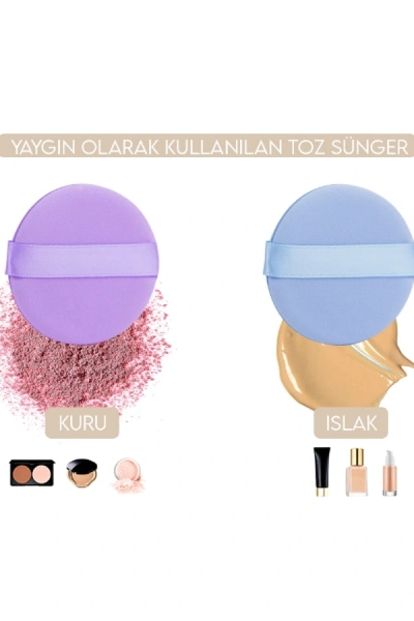 4lü Tutmalı Pudra Makyaj Süngeri Puf Seti