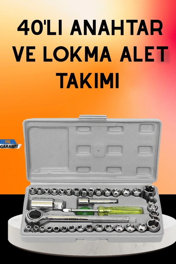 40 Parça Cırcır Lokma Anahtar Seti Profesyonel Kullanım