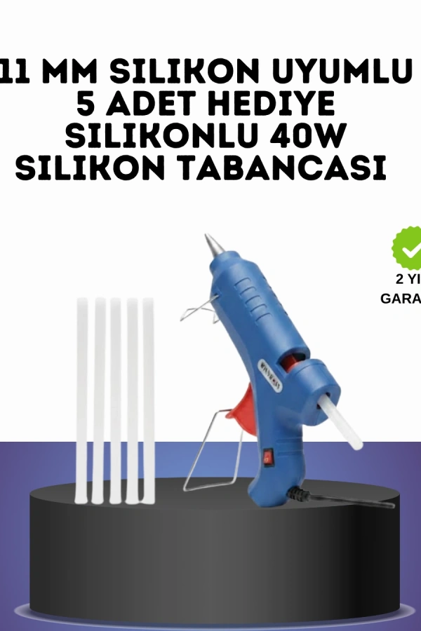 40W Sıcak Silikon Tabancası 5 Silikon Hediyeli Dayanıklı Tasarım