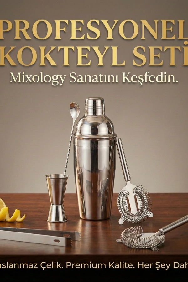 5 Parça Kokteyl Hazırlama Seti 550 Ml
