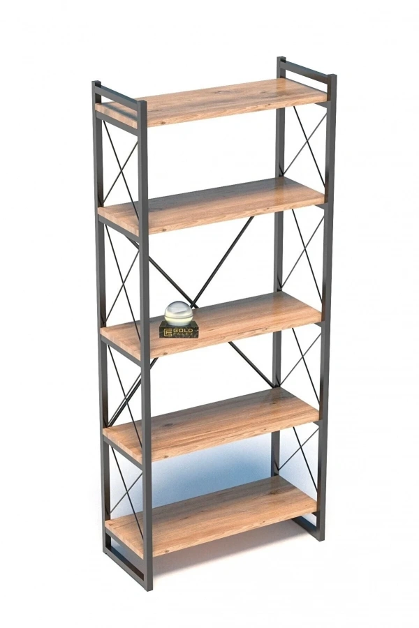 Kitaplık 5 Raflı Ceviz 180 Cm