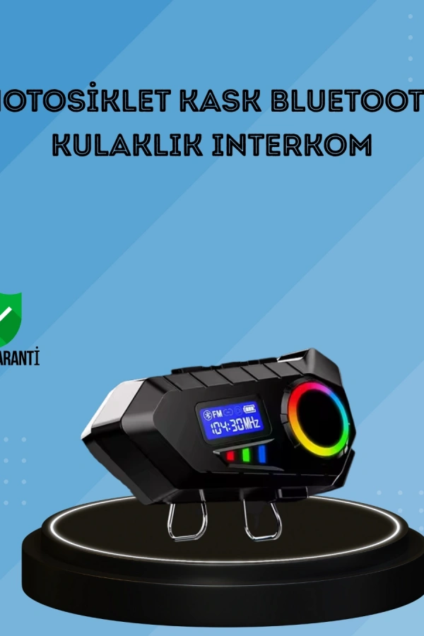 500mAh Bataryalı Bluetooth 5.4 İnterkom LED Ekranlı FM Destekli