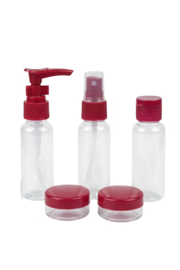 5’li Seyahat Boy Kozmetik Şişe Seti 30 ml Çantalı Organizer