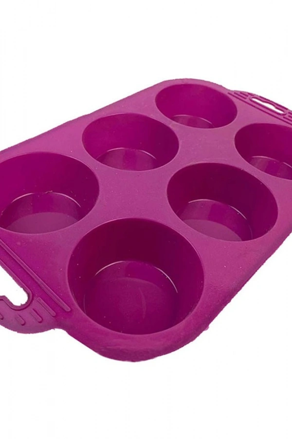 6 Bölmeli Silikon Muffin Kek Kalıbı