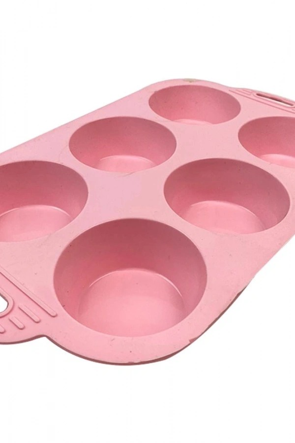 6 Bölmeli Silikon Muffin Kek Kalıbı