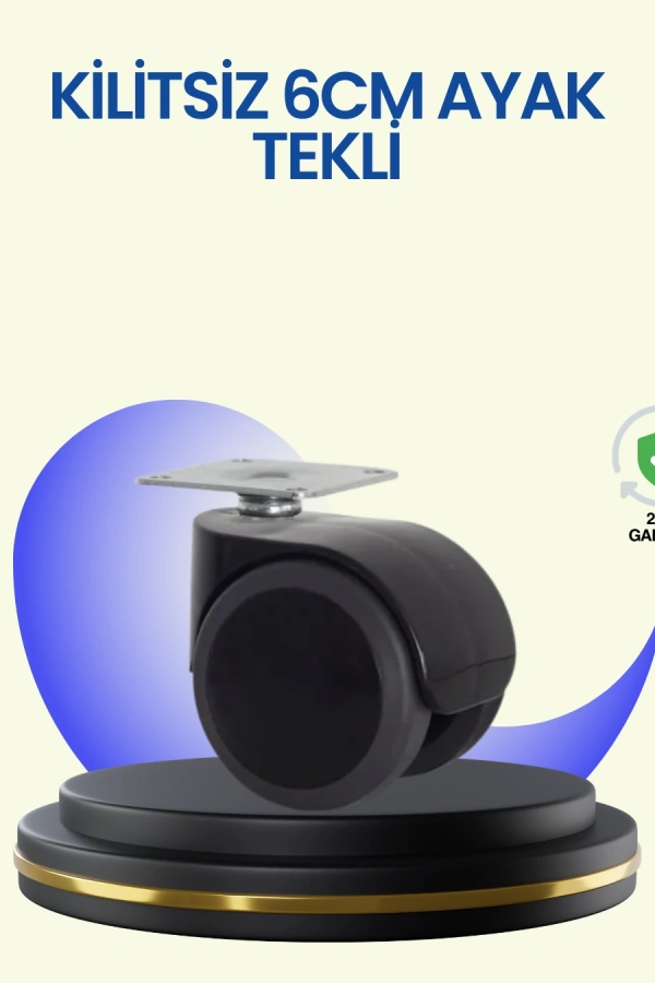 6 cm Döner Kilitsiz Ayak Tek Parça