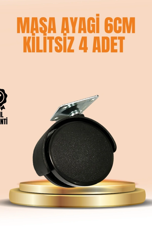 6 cm Kilitsiz Masa Ayağı Tekerleği 4’lü Set Çok Amaçlı