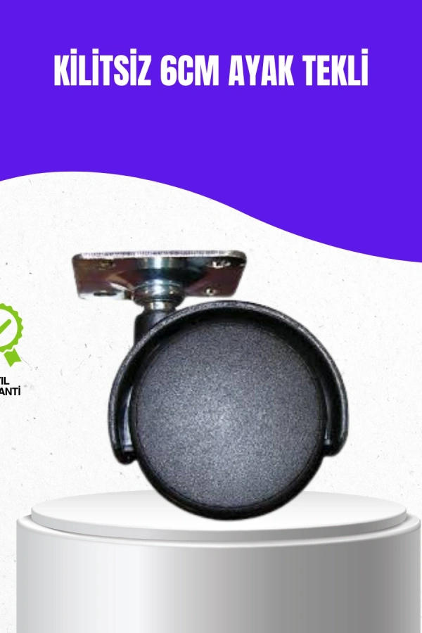 6 cm Kilitsiz Masa Ayağı Tekli Döner Tekerlek