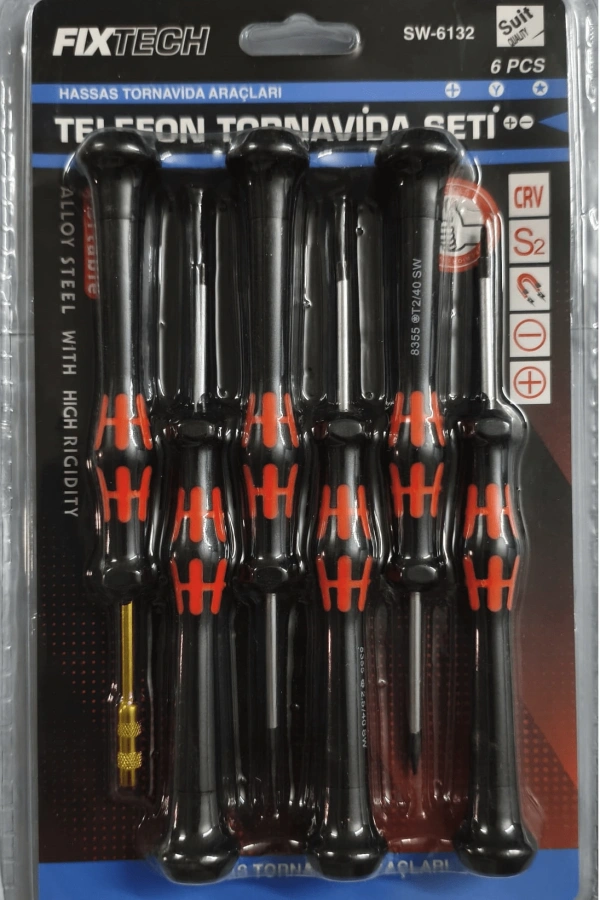 6 Parça Saatçi ve Telefoncu Onarım Tornavida Seti Hassas Tornavida Seti