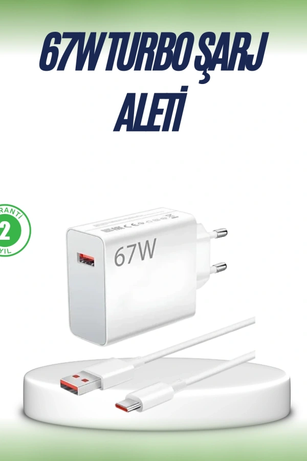 67 Watt Çift Turbo Şarj Adaptörü  Reno 4 5 6 Uyumlu