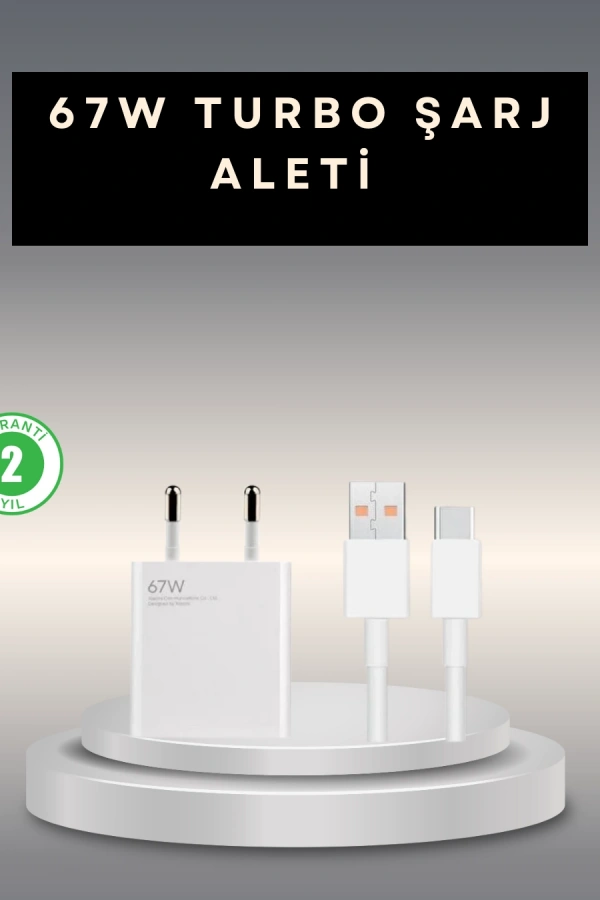 67 Watt Type C Şarj Adaptörü  Poco X3 X4 X5 Pro Uyumlu