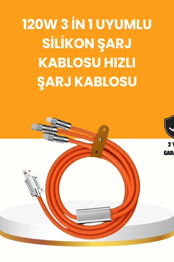 Çoklu Cihaz Dostu 120 W Hızlı Şarj Kablosu – Tek Kablo ile Her Cihaz Elinizin Altında