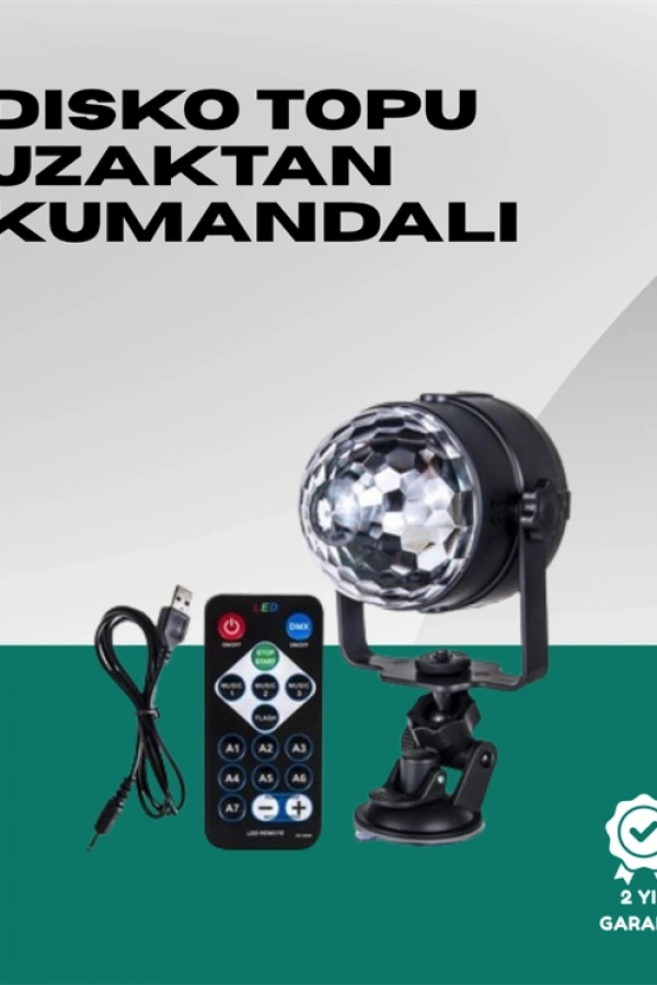 7 Farklı Aydınlatma Modu ve Ses Sensörlü Disko Topu Lambası