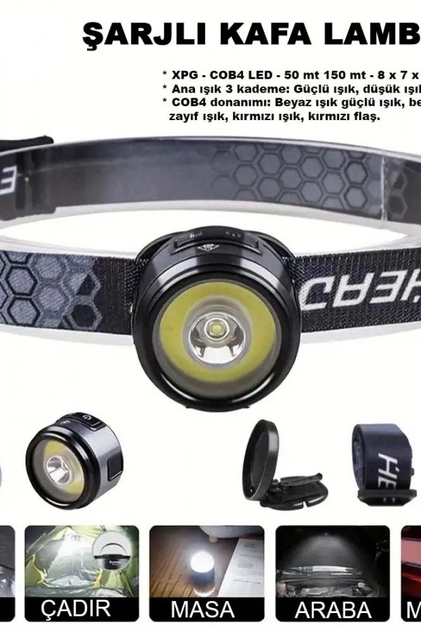 7 Mod Şarjlı Kafa Ve Kamp Lambası Wt-618