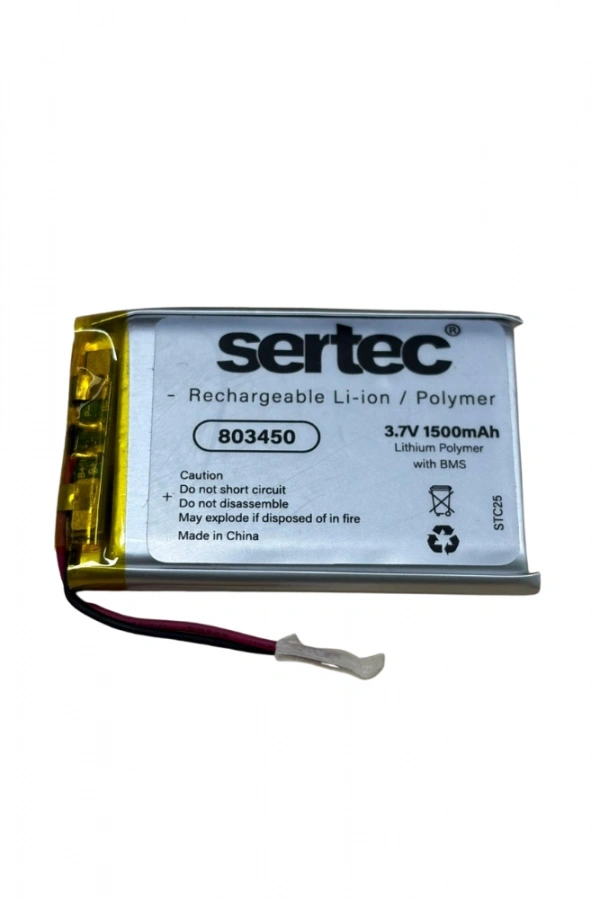 803450 3.7V 1500mAh Li-Polymer Pil (Devreli/1.5A)
