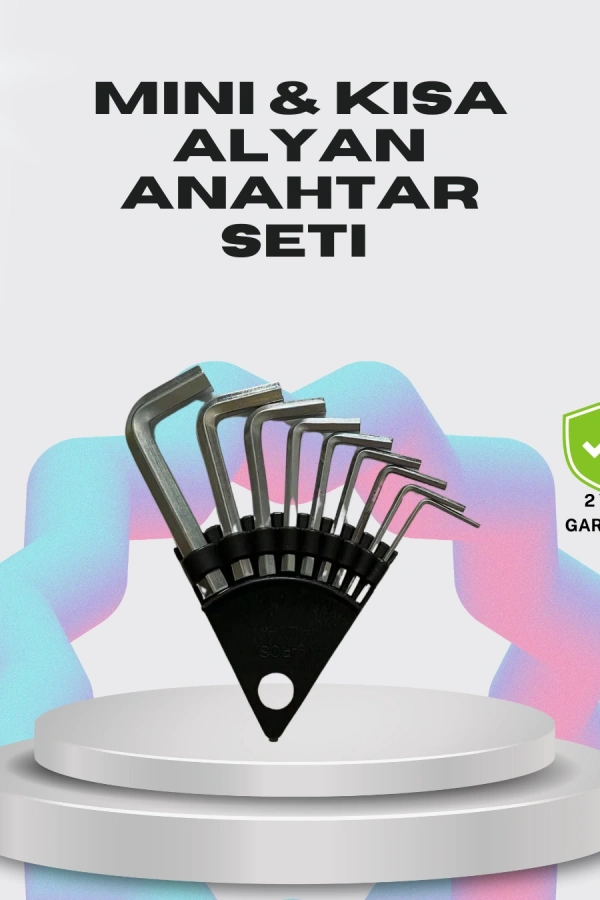 9 Parça Kısa Tip Alyan Seti Isıl İşlemli Profesyonel Kullanım