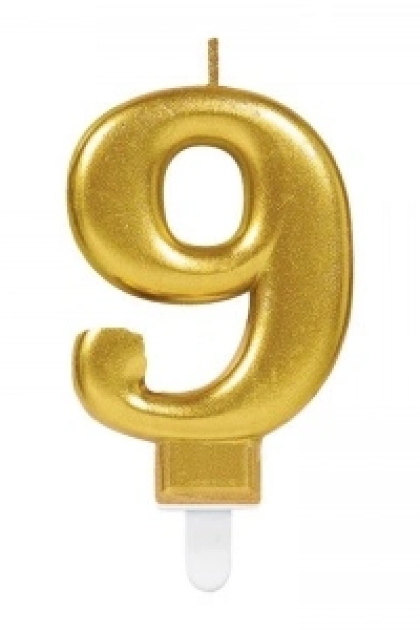 9 Rakamı Mum Gold Renk