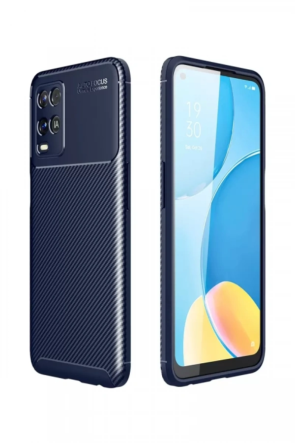 A54 4G Kılıf Auto Focus Karbon Kapak - Lacivert