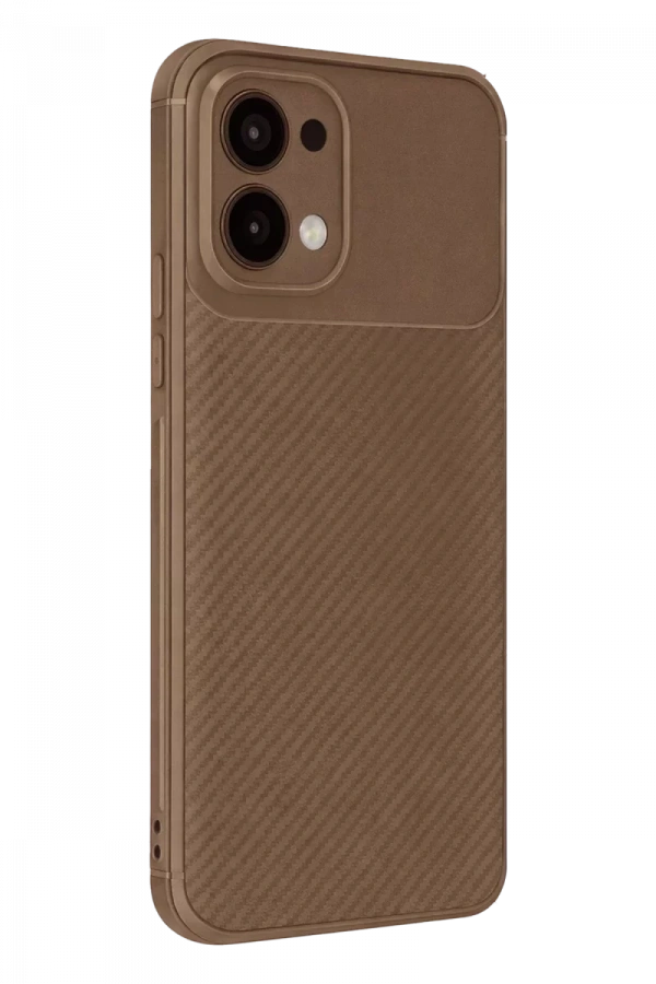 A6 Pro 4G Auto Focus Karbon Kapak - Kahverengi