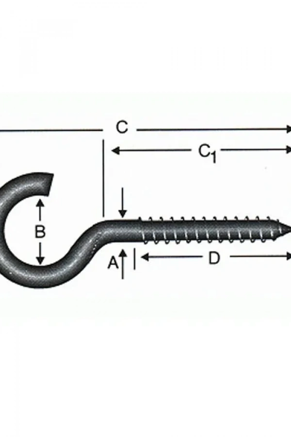 Açık Piton, Kanca, Çengel  24x175 - 100 Adet