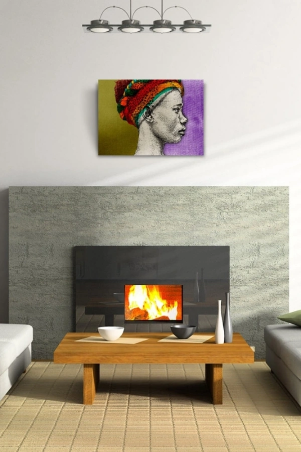 Afrikalı Yerli Kadın Portresi Kanvas Tablo 50 x 70