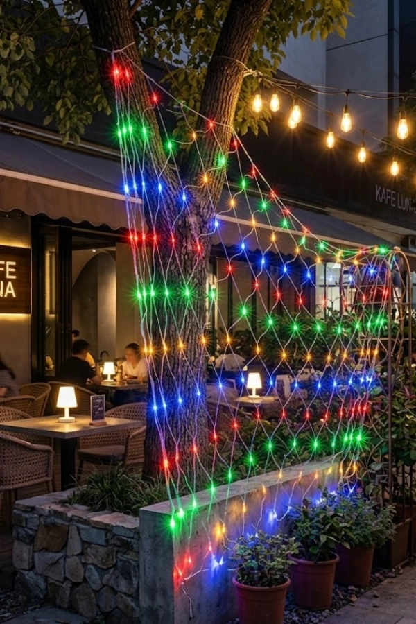 Ağ Şeklinde LED File Işık Dekoratif Ortam Aydınlatma Bahçe Balkon Süsü