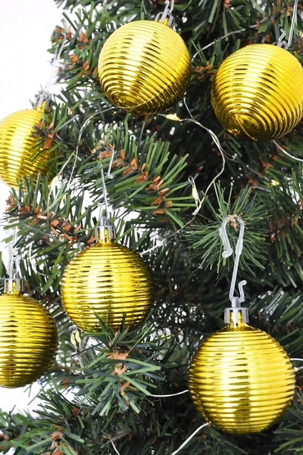 Ağaç Süsleme Topları 6lı - 5cm - Mavi Hasır